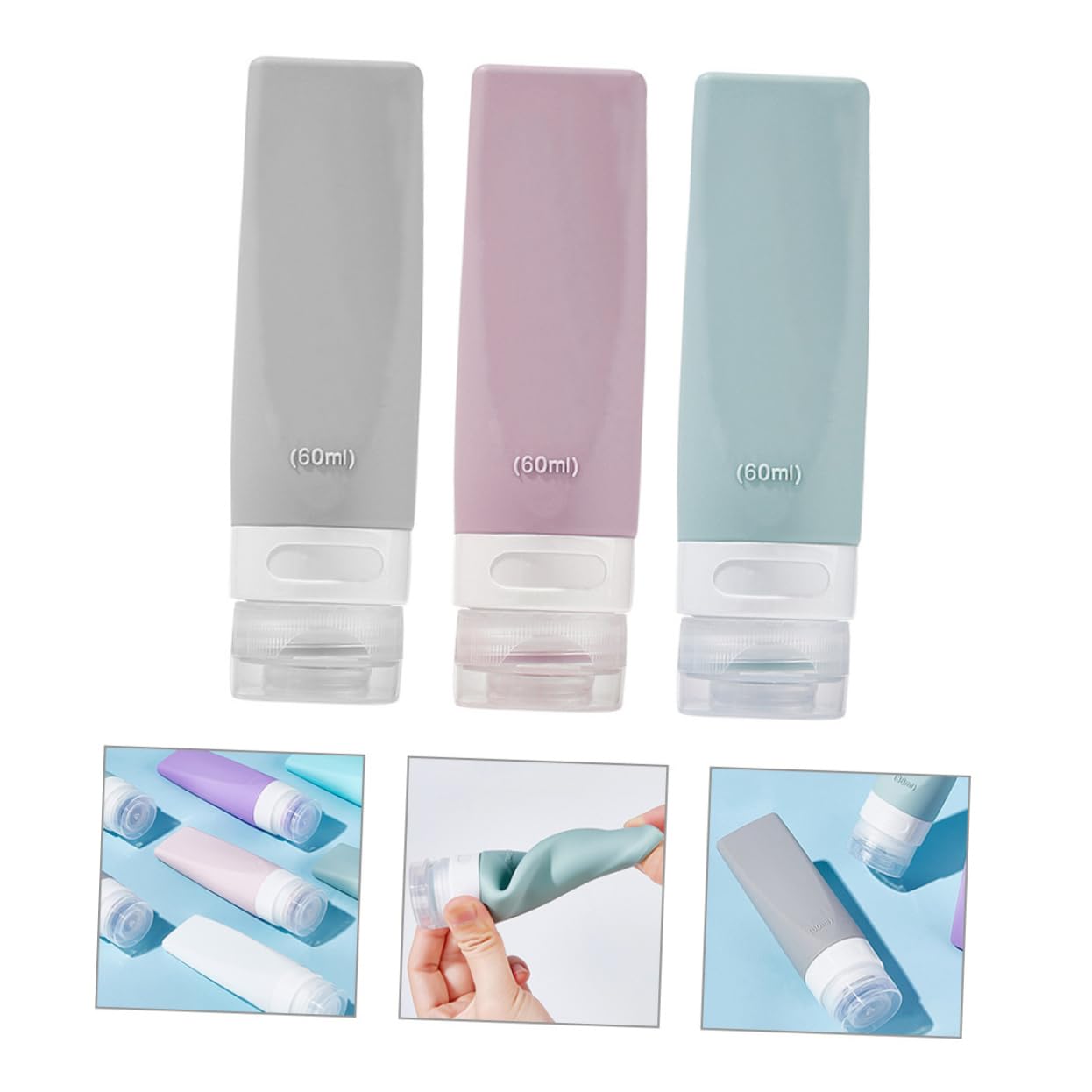 FOMIYES 5 Set Di Flaconi Per Cosmetici Liquidi Da Viaggio Flaconi Per Lozione Contenitori Per Shampoo Da Viaggio in Silicone 3 Pezzi*5