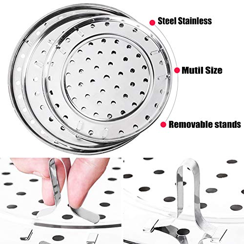 Round Stainless Steel Steamer Rack 7.6" 8.5" 9.33" 10.23" Inch Diameter Steaming Rack Stand Canner Canning Racks Stock Pot Steaming Tray Pressure Cooker Cooking Toast Bread Salad Baking (4 Pack) #TOP5