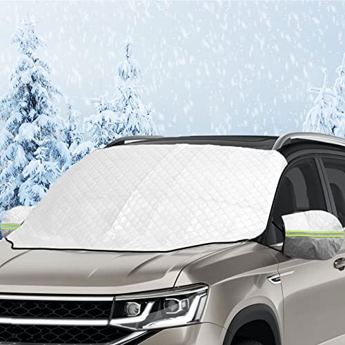 Lechin Cubierta para Parabrisas de Coche Plegable protección Solar de Invierno - 154*128 cm - Cubierta con 3 imanes Cover