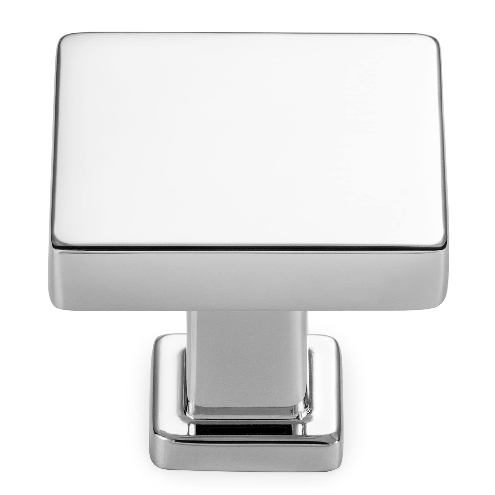 KOOFIZO 10 Pack Polished Chrome Cabinet Knobs Chrome Drawer Knobs K08 Square Single Hole Cabinet Pulls for Cabinets Drawer Dresser Cupboard Bedroom Closet Bathroom Vanity