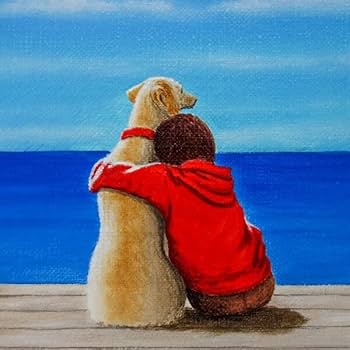 Amazon.co.jp: 油彩画 今井浩二 「相棒」 F6号 額入り 油絵 動物画