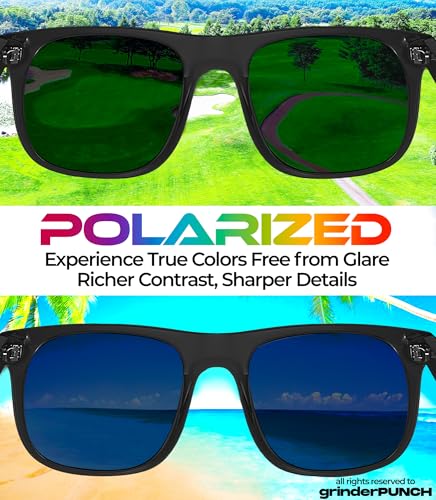 grinderPUNCH Polarized Super Dark Sunglasses for Men and Women Trendy Retro Sun Glasses for Driving UV Protection4