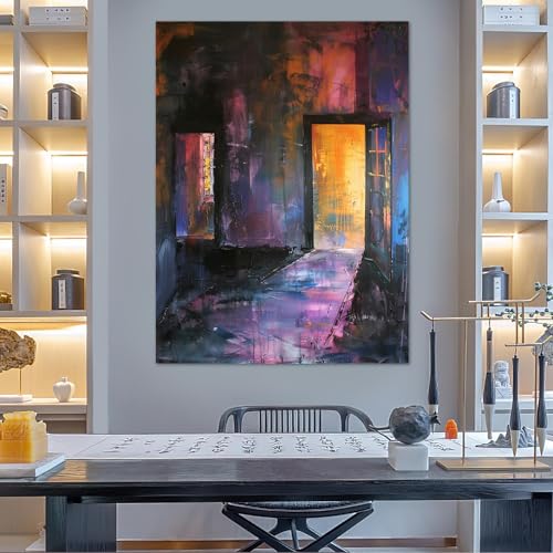 Toile abstraite colorée chambre décoration murale moderne - 6