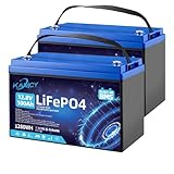 KAMCY 12V 100Ah LiFePO4 Batterie,Lithium Batterie 100A BMS mit 15000 tiefen Zyklen,Max 1280W Leistung Lithium Akku,für Wohnmobil,Solaranlage,Boot Haushalt,Camping (2 Stück 12.8V 100Ah)