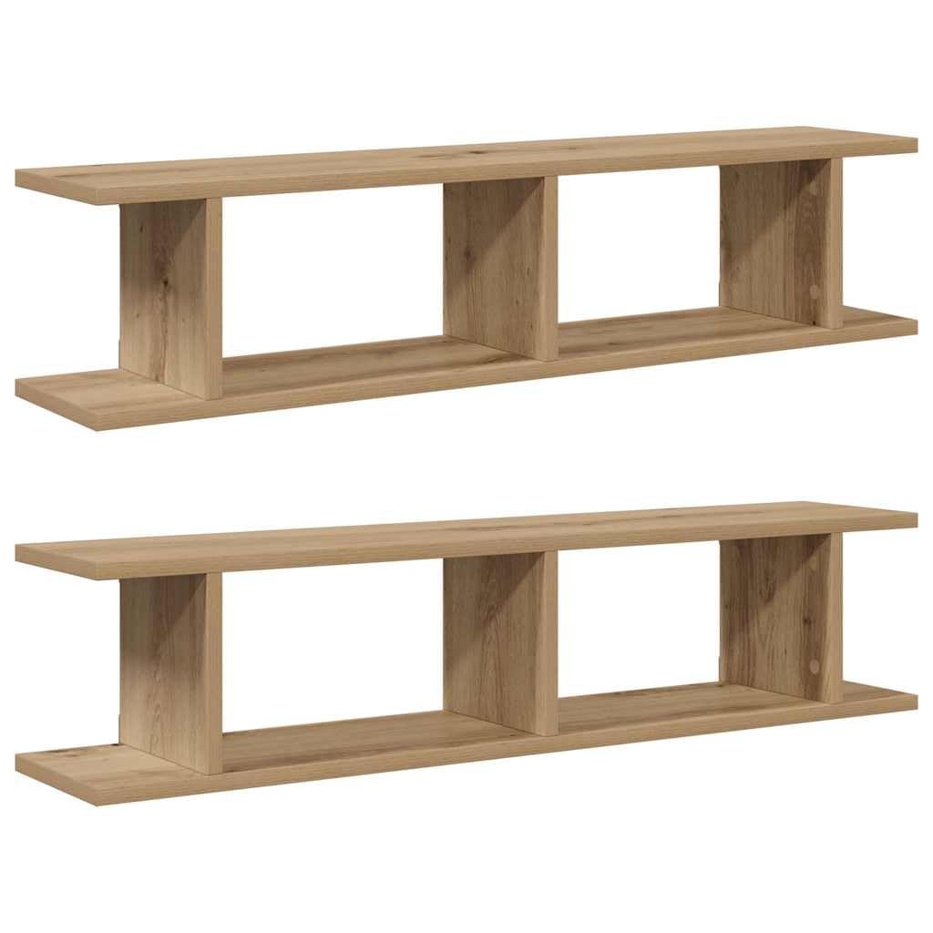 vidaXL Wandregale 2 STK. Artisan-Eiche 90x18x20 cm Holzwerkstoff