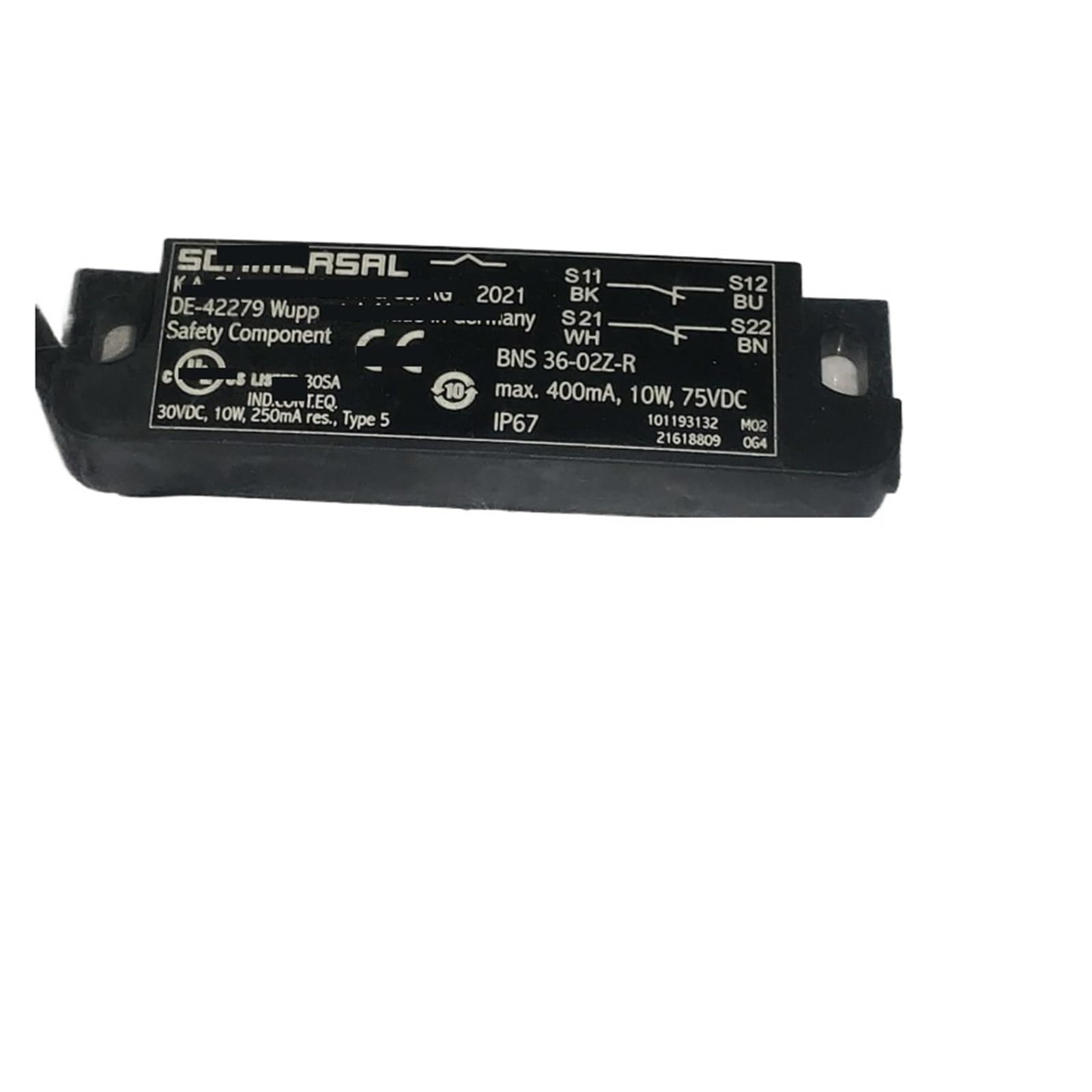 Sicherheitssensor 36-02Z-R 5,0 m 101208351 Magnetsensor rechtsseitiges Kabel 5 Meter 2 normalerweise geschlossen