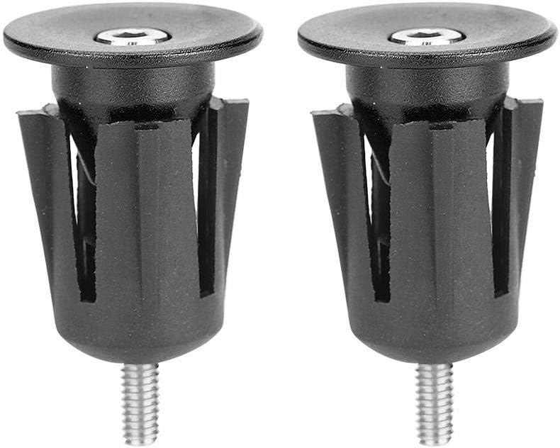 1 Pair Handlebar Plug Aluminum Alloy Grips End s Plug for Mountain Road Handlebar(Black)