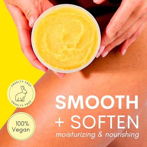 2% Kojic Acid Turmeric Scrub - Vitamin C & AHA/BHA - More Glow & Radian Skin - Bikini Area Exfoliator & Underarm Detox Scrub - Ingrown Hair Treatment, Smooth & Soften Body Scrub - Image 5
