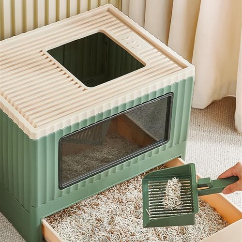 Arenero Para Gato Con Tapa De Entrada Superior Gris miniatura 4