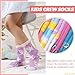 Velice Kids Girls Boys Cotton Crew Socks Funny Crazy Novelty Cartoon Cute Silly Dress Socks 6 Pairs(Unicorn,9-15 Years)
