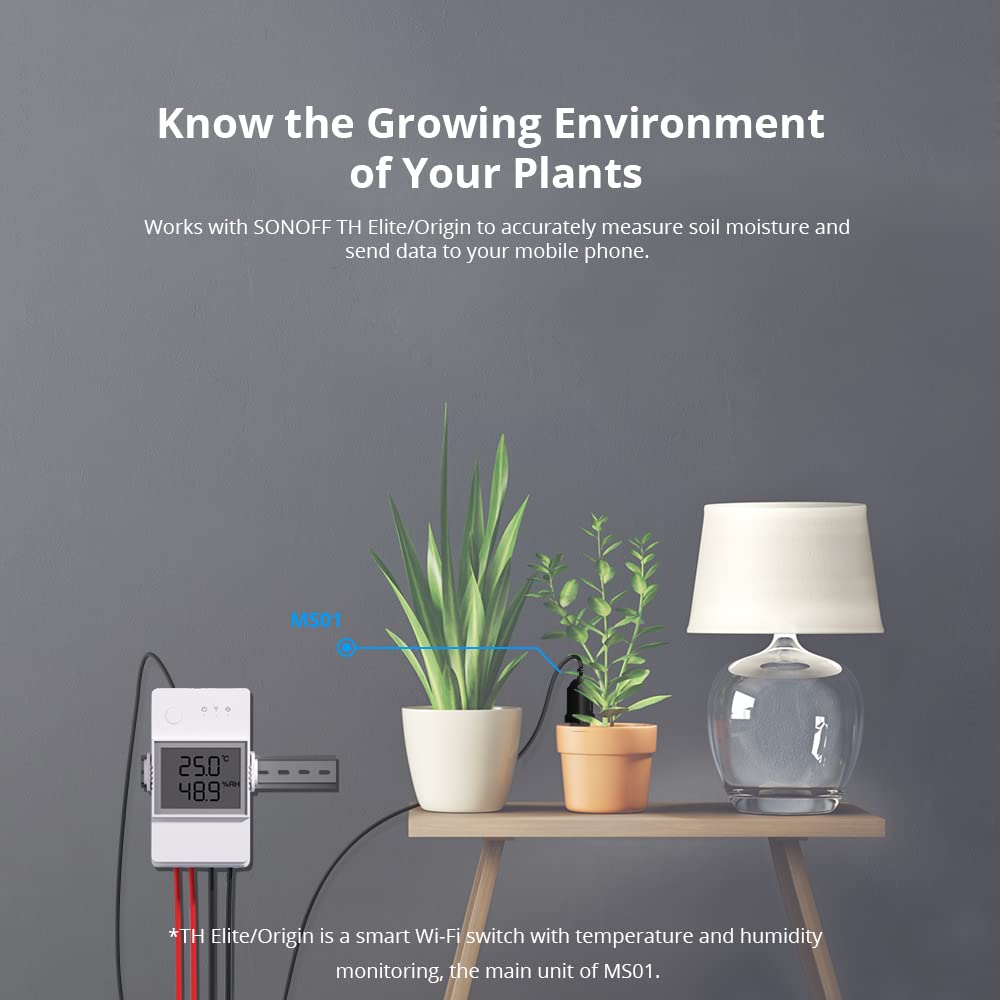 SONOFF MS01 IP55 impermeabile intelligente flora suolo monitor giardino pianta cura suolo erba umidità tester sensore DIY fiore giardinaggio tester