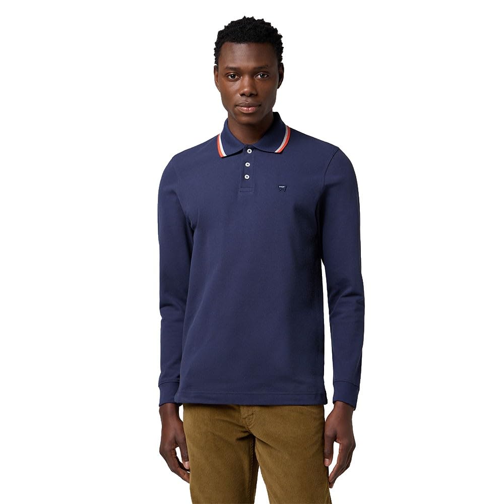 Wrangler LS Polo Shirt, Navy, M