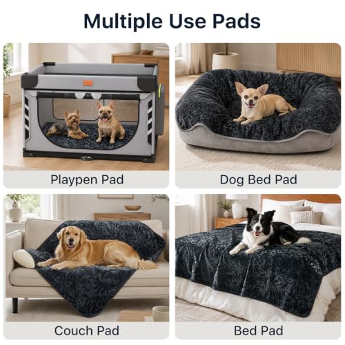 Image of LOOBANI 2 Pack Extra Large Washable Pee Pads for Dogs 72 inchx72 inch, Dark Gray