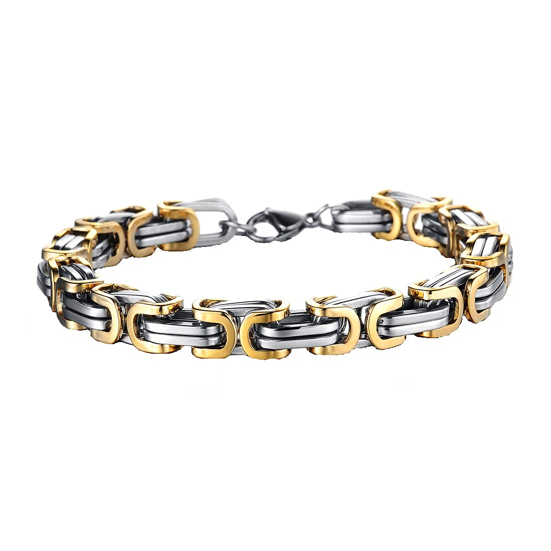Yellow Chimes Bracelet for Men Tough Style Golden Silver Stainless Steel Chain Bracelet for Men and Boys (B09HQTFXXN) Amazon Price History, Amazon Price Tracker