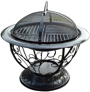 Fire Pits Outdoor Wood Burning Fire Pits Outdoor Fire Large Bonfire Wood Burning Patio Coal Grill Firepit for Outside Grill Charcoal Smokeless Grill with Spark with Cover BBQ Cooking for Outside Campi