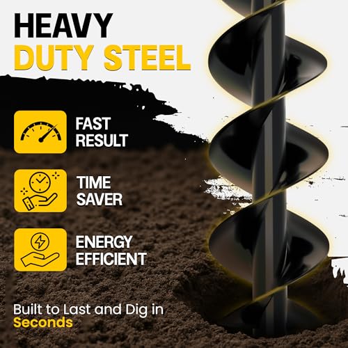 Image of Sproot Garden Auger Drill Bit for Planting 2 Pack 1.6x16 & 3.5x16 Inch - Umbrellas and Fences Auger Post Hole Digger for Gardening and Spiral Bulb Planter Tool - 3 /8 Inch Hex Drive Compatible