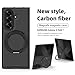 LHNUNP Magnetic for Samsung Galaxy Z Fold 7 Carbon Fiber Case with Stand, [Compatible with MagSafe] Aramid Fiber Twill 360° Rotation Kickstand Thin PC Shockproof Case, Black