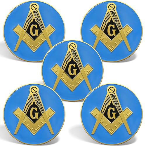 Image of Masonic Car Emblem 3 inches Freemason Car Decals Square and Compasses Auto Truck Motorcycle Decal Masonic Accessories Blue & Gold (5, Gold)