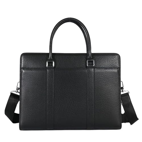 [EKLMCFS] �A�V�����e�B�W�� Hand-held Cowhide Business Commuting Trip Single Shoulder Computer Document Bag(Black)