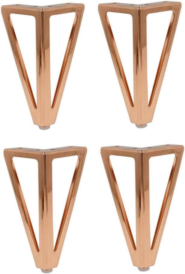 RRunzfon Metal Furniture Feet Triangle Cabinet Legs Replacement Feet for Table Sofa 4PCS Rose Gold,Metal Cabinet Feet