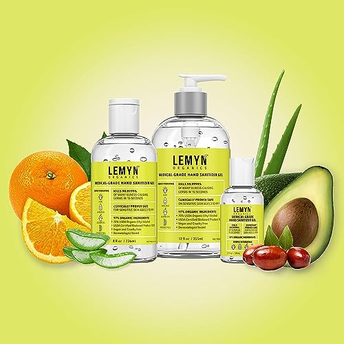 Image of Lemyn Organics Orange Aloe Moisturizing Hand Sanitizer Gel 8oz Pump