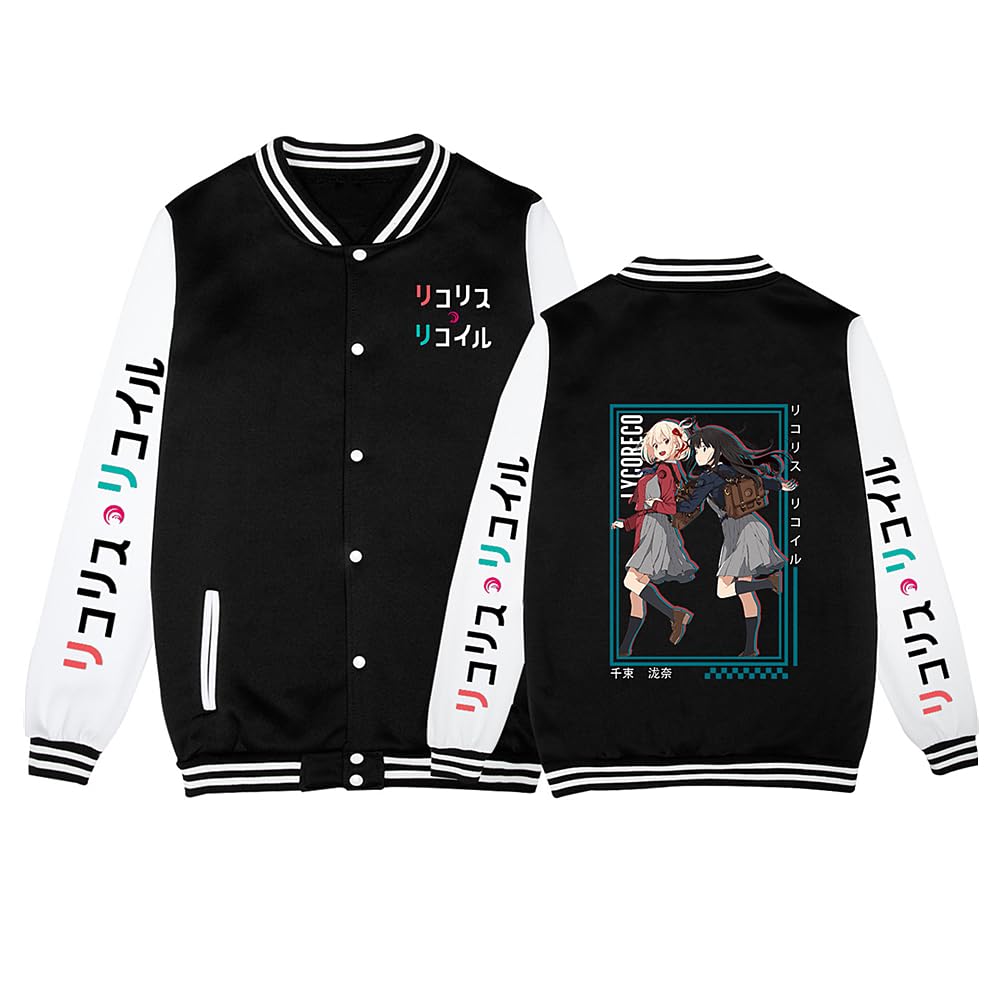 Anime Manga Lycoris Recoil Veste de baseball unisexe pour les fans de Lycoris, cadeau de cosplay