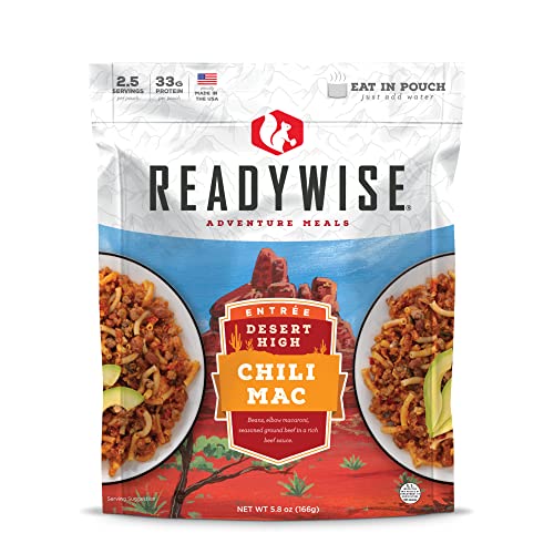 READYWISE-Adventure-Meal-Chili-Mac-with-Beef-2-Servings-Pack-of-1-Emergency-Preparedness-Freeze-Dried-Food-MRE-Snack-Pack-or-Emergency-Food-Backpacking-Camping-Hiking-and-Survival-Food