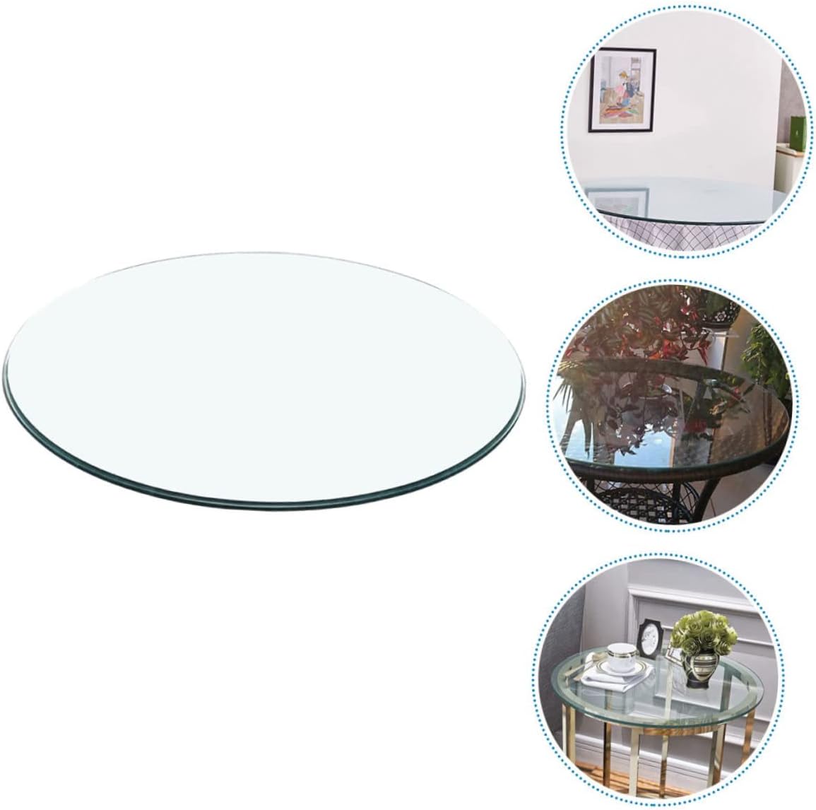 PRETYZOOM Thickened Tempered Glass Table Glass Top for Coffee Table Easy Clean Surface