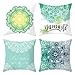 Ayoiow Nowoczesna poszewka na poduszkę, 45 x 45 mandala wzór kwiaty namaste poliester, zestaw 4 szt