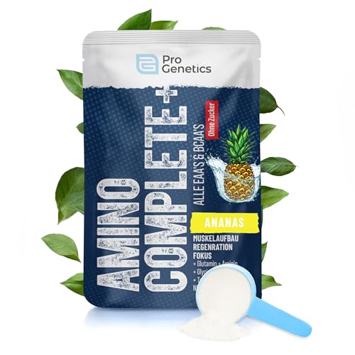 NEU: Hochdosierter Aminosäuren Komplex | Alle EAAs & BCAAs in einem Beutel | 500 g XXL-Pack inkl. Glutamin, Glycin, Taurin & Beta Alanin | Amino Complete Pro Genetics