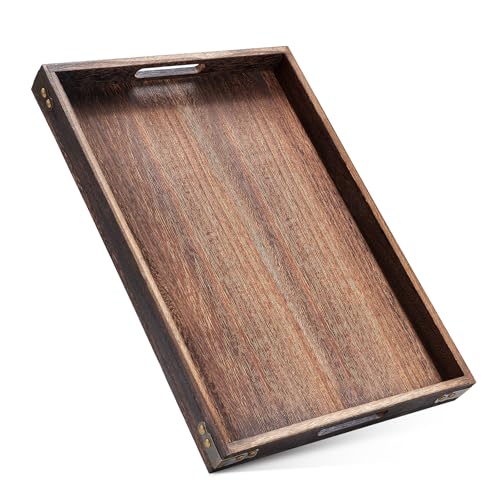 Serving Trays for Party-17In Large Serving Tray with Handles,Wooden Coffee