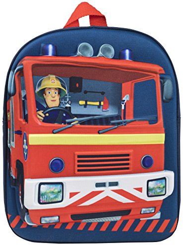 Fireman Sam Mochila 3D para niños y niñas, para guardería, mochila para el almuerzo, azul marino (Azul) - MNCK10758