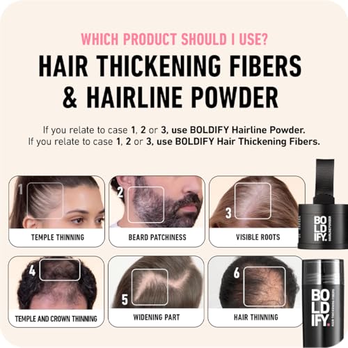 Image of BOLDIFY Hairline Powder - Water-Resistant Root Touch Up Hair Color for Gray Coverage - 24-Hour Stain-Proof, Mess-Free Hair Powder for Thinning Hair