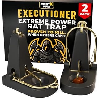 Pest-X Pro Executioner Heavy Duty Rat Traps That Kill Instantly - Powerful Instant Kill Rodent Control Solution for Indoors & Outdoors - Large Rat Trap for Fast, Humane Elimination