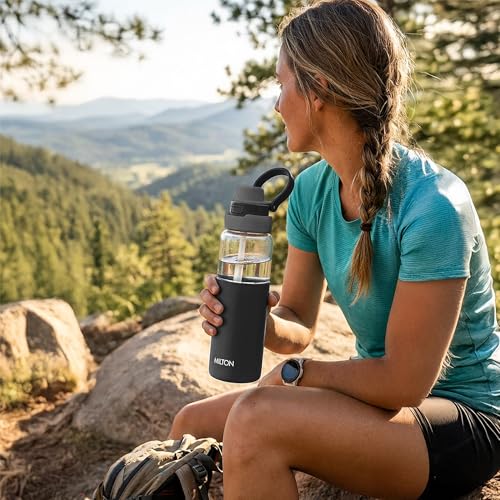 Image of MILTON Navi 800 2-in-1 Lid Sip or Gulp Water Bottle 800 ml | Sturdy Handle I BPA Free| Food-Grade | One-Touch Open | Leak-Proof | Ideal for Office, School, College, Gym, Black