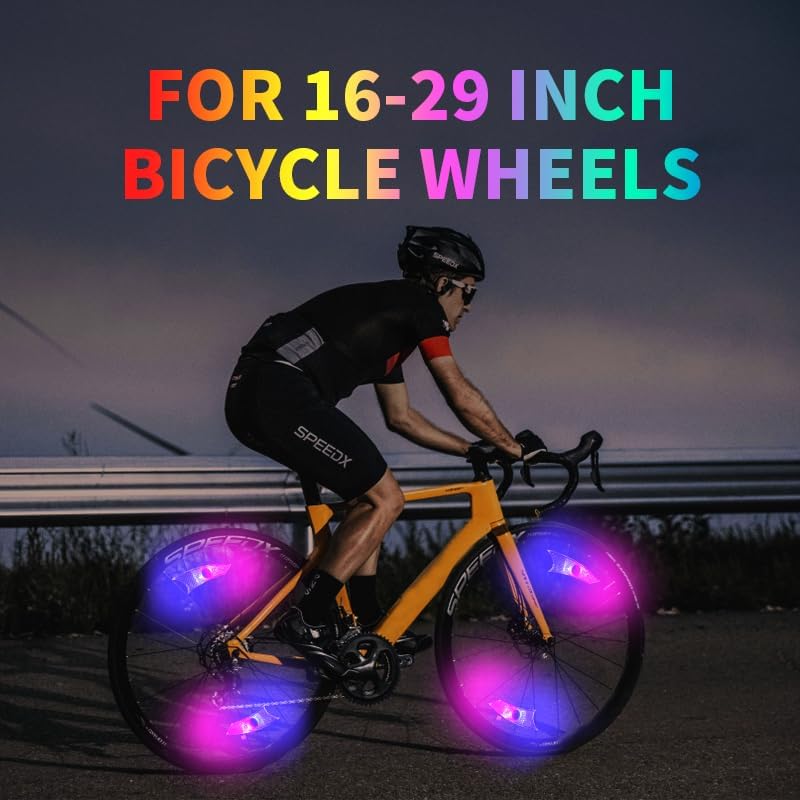 Miniatura 3 de Bicycle Spoke Lights, LED Reflector Lights for Bikes, Adjustable Brightness Mode Light, Waterproof Night Cycling Spoke Light, Green, Yellow, Pink,