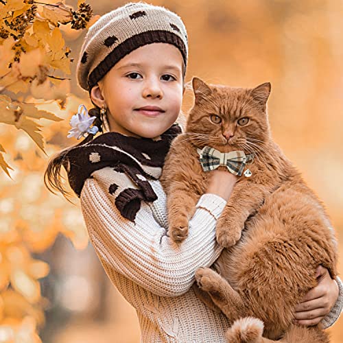 ZEEMIAS-Breakaway-Cat-Collars-Plaid-Bow-Tie-Bandana-Cat-Collars-with-Bell-for-Girl-Boy-Cats-Soft-Adjustable-Cute-Pet-Accessories-for-Cats-Small-Dogs