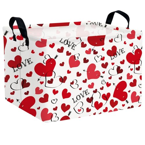 Image of Valentine's Day Basket Gift for Empty Cute Heart Large Storage Bin for Kid and Baby Room Decor (Love Arrow Heart)