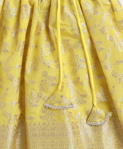 Image of The Magic Wand Lehenga Choli Set with Dupatta for Girls Kids Floral Printed Lace Embelished Chaniya Choli, Perfect for Wedding Occasions & Festivals