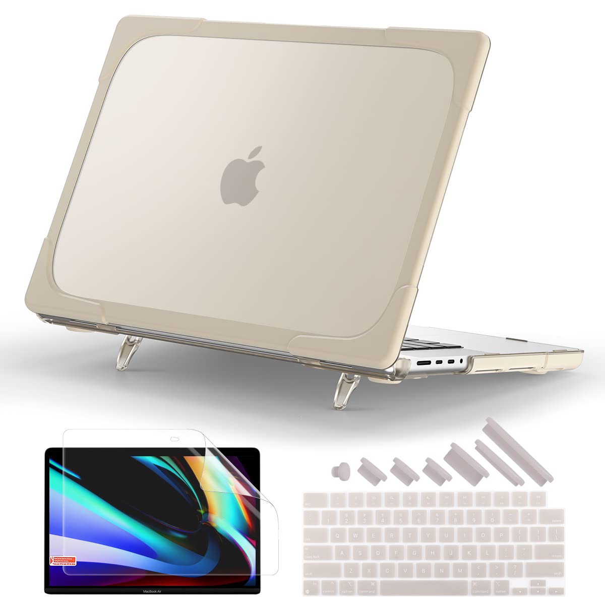 Batianda Heavy Duty Case for New MacBook Pro 16 inch 2024 M4 2023 M3 2021 M2 Pro Max Chip- Ergonomic Foldable Kickstand (Holds 22lbs/Zero Wobble)