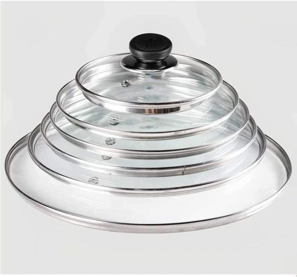 Reemplazo de Tapa de Olla Tapa de Cacerola Universal Anti ScaldingTransparent Glass Sartenes Wok Reemplazo de Tapas de ollas para Cocina-A||40cm