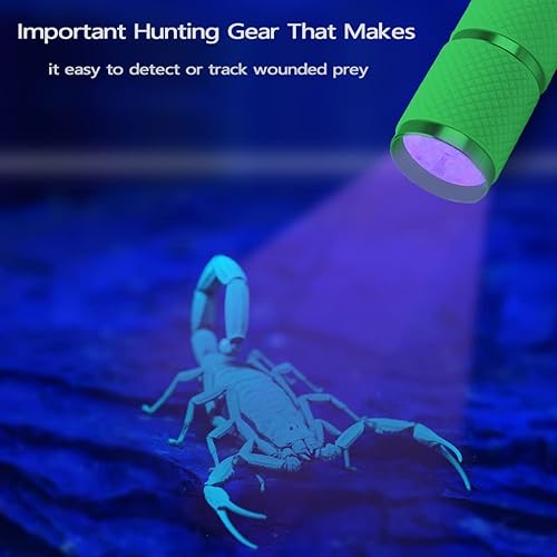 Miniatura 2 de Paquete de 2 9 linternas LED UV, linterna de luz negra con 6 pilas AAA incluidas, luz ultravioleta portátil para detección de fugas, manchas de