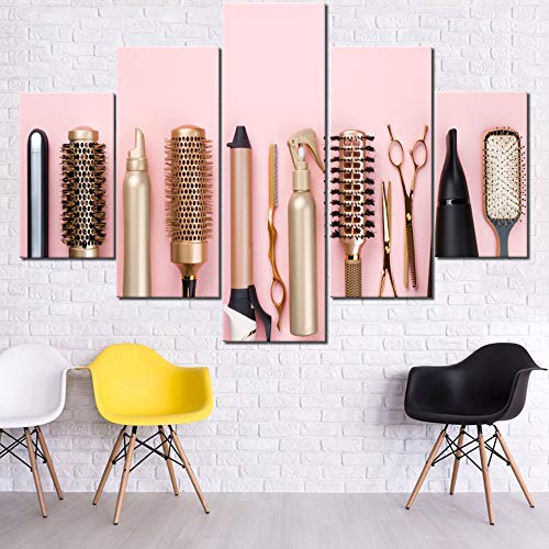 Impression sur toile de coiffeur 152x101cm grand format déco murale avec cadre en bois prêt à suspendre - 2