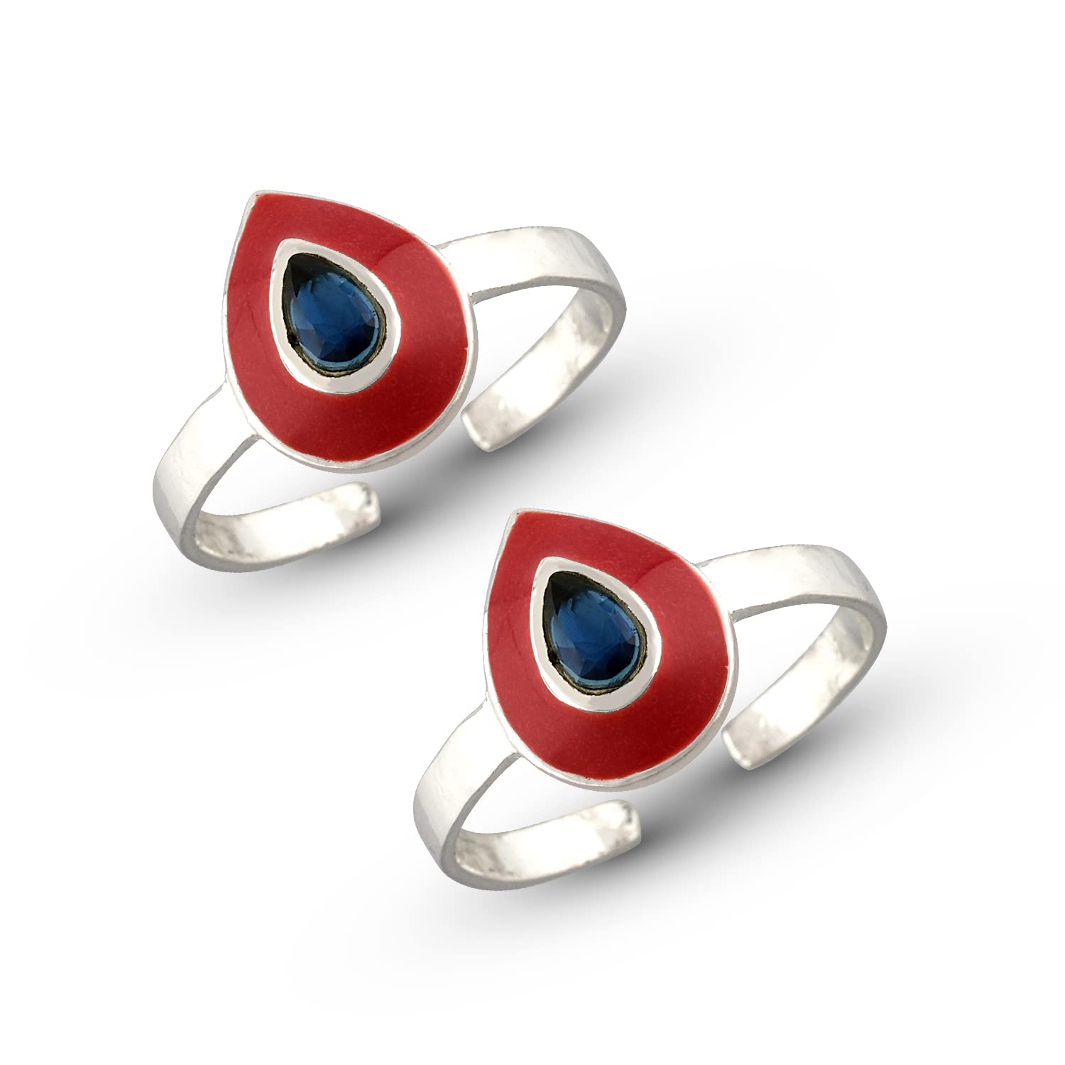 Gem O Sparkle 925 Sterling Silver Multicolour Enamel Toe Ring (Bichiya) Leg Finger Rings for Women (925 Sterling Silver Toe Ring (Bichhiya) for Women) (B0B8ZRH62B) Amazon Price History, Amazon Price Tracker