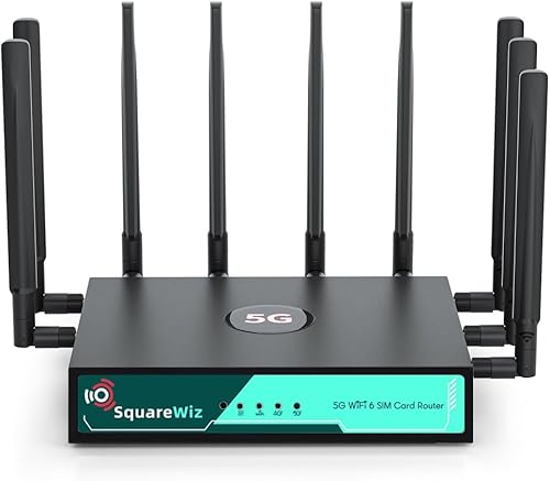 RM520N AX3000 Router WiFi 6 5G con ranura para tarjeta SIM, puerta de enlace celular LTE con 9 antenas desmontables de alta ganancia, módem 5G NR