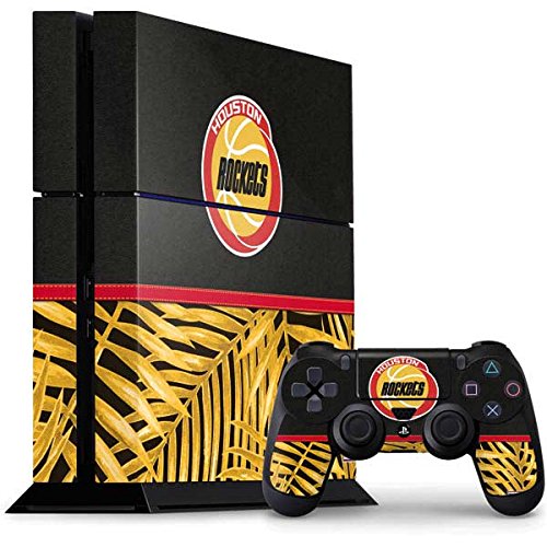 Skinit Decal Gaming Skin Compatible with PS4 Console and Controller Bundle - Officially Licensed NBA Houston Rockets Retro Palms Design