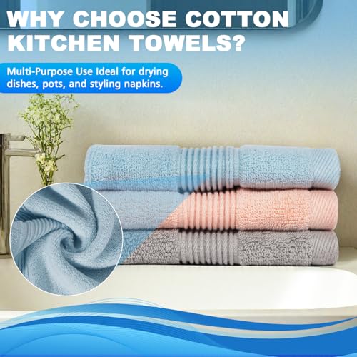 Image of 100% Cotton Washcloths 13x13 Inch 3-Pack 3 Colors