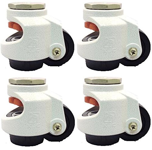 Set of 4, 3" Leveling Swivel Caster, Nylon Wheel, Hexagon Plate, 2200 lb (3P80S4)