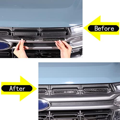 Image of Ford Maverick 2022 Carbon Fiber Front Grille Mesh Inserts Trim Cover Front Grill Mesh Clip-in Grille Guard