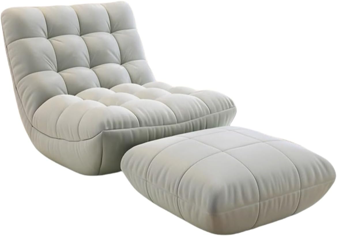 JiFocelt ビーンバッグチェア リクライニング可能｜人間工学デザイン 背もたれ付き｜回転式 ローソファ 一人掛け ソファーベッ